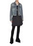 Figure View - Click To Enlarge - BALENCIAGA - Hotfix Crown Motif Denim Jacket