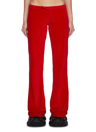 Main View - Click To Enlarge - BALENCIAGA - Drawstring Velvet Cotton Track Pants