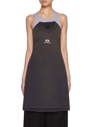 Main View - Click To Enlarge - BALENCIAGA - Unity Patched Apron Cotton Tank Top