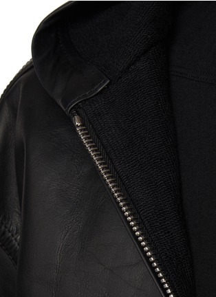  - BALENCIAGA - Lined Leather Zip Up Hoodie