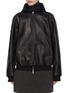 Main View - Click To Enlarge - BALENCIAGA - Lined Leather Zip Up Hoodie