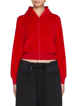 Main View - Click To Enlarge - BALENCIAGA - BB Crown Hotfix Cotton Velvet Track Jacket