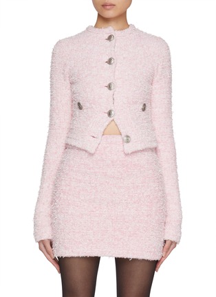 Main View - Click To Enlarge - BALENCIAGA - Cropped Tweed Bouclé Jacket