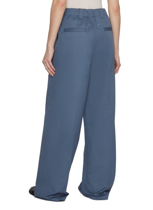 Back View - Click To Enlarge - MAISON MARGIELA - Pleated Cotton Blend Trousers
