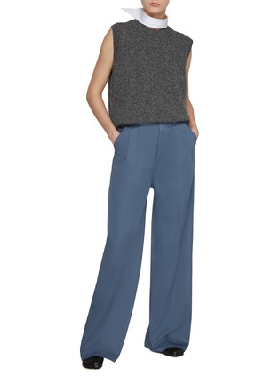 Figure View - Click To Enlarge - MAISON MARGIELA - Pleated Cotton Blend Trousers