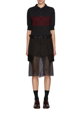 Main View - Click To Enlarge - MAISON MARGIELA - Short Sleeve Polo Knit Combo Dress