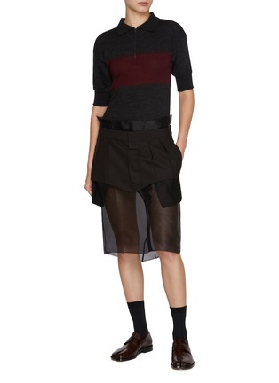 Figure View - Click To Enlarge - MAISON MARGIELA - Short Sleeve Polo Knit Combo Dress