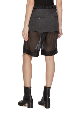 Back View - Click To Enlarge - MAISON MARGIELA - Sheer Layered Wool Silk Skirt Shorts