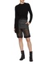 Figure View - Click To Enlarge - MAISON MARGIELA - Sheer Layered Wool Silk Skirt Shorts