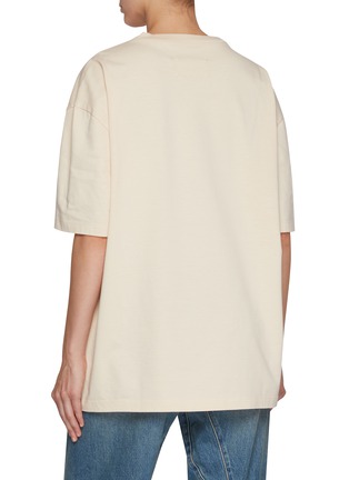 Back View - Click To Enlarge - MAISON MARGIELA - Embroidered Numeric Logo Cotton T-shirt