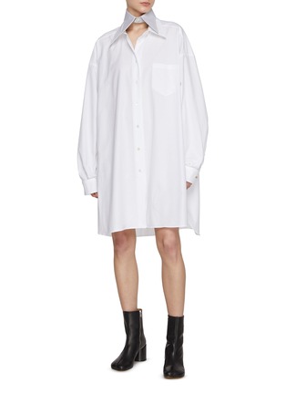 Figure View - Click To Enlarge - MAISON MARGIELA - Structured Cotton Shirt Dress
