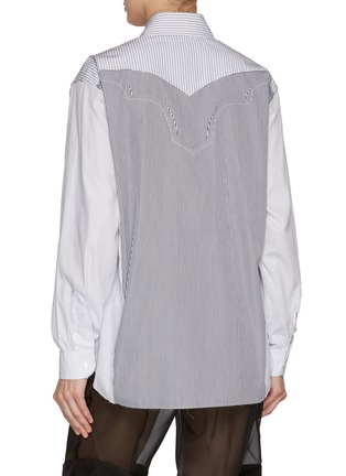 Back View - Click To Enlarge - MAISON MARGIELA - Striped Western Yoke Cotton Shirt