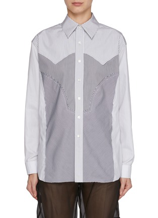 Main View - Click To Enlarge - MAISON MARGIELA - Striped Western Yoke Cotton Shirt