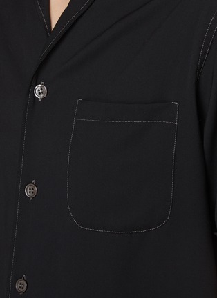  - MAISON MARGIELA - Contrast Thread Wool Bowling Shirt
