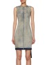 Main View - Click To Enlarge - RICK OWENS DRKSHDW - Waxed Denim Spintered Mini Dress