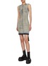 Figure View - Click To Enlarge - RICK OWENS DRKSHDW - Waxed Denim Spintered Mini Dress