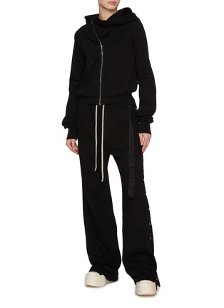 Figure View - Click To Enlarge - RICK OWENS DRKSHDW - Mountain Zip Up Cotton Hoodie