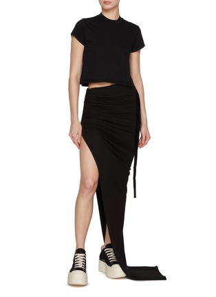 Figure View - Click To Enlarge - RICK OWENS DRKSHDW - Edfu Asymmetrical Cotton Skirt