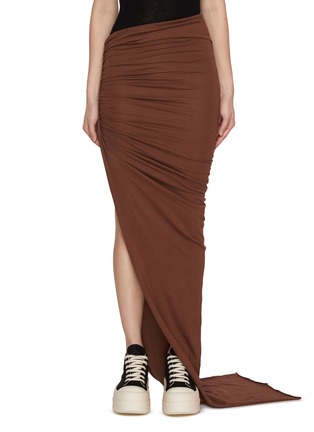 Main View - Click To Enlarge - RICK OWENS DRKSHDW - Edfu Asymmetrical Cotton Skirt