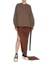 Figure View - Click To Enlarge - RICK OWENS DRKSHDW - Edfu Asymmetrical Cotton Skirt