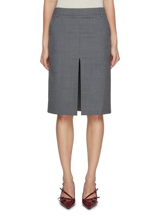 Main View - Click To Enlarge - ARMARIUM - Daria Slit Wool Skirt