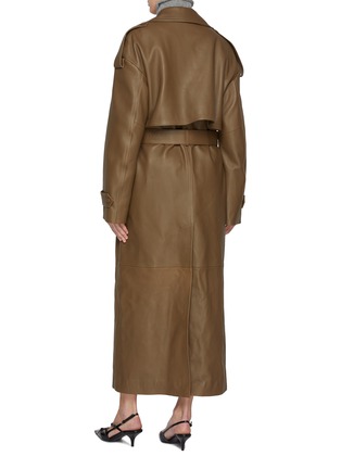 Back View - Click To Enlarge - ARMARIUM - Ginevra Belted Leather Trench Coat