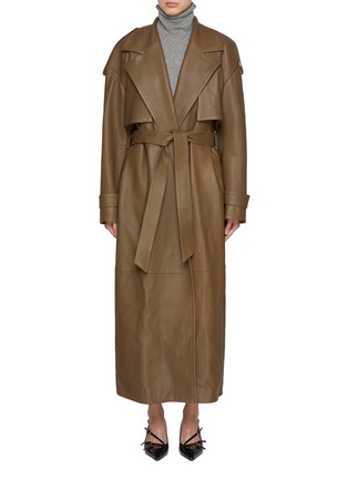 Main View - Click To Enlarge - ARMARIUM - Ginevra Belted Leather Trench Coat