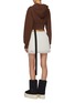 Back View - Click To Enlarge - RICK OWENS DRKSHDW - Tatlin Cropped Cotton Hoodie