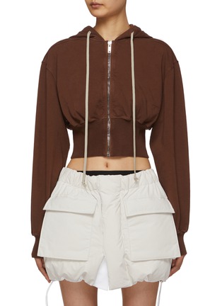 Main View - Click To Enlarge - RICK OWENS DRKSHDW - Tatlin Cropped Cotton Hoodie