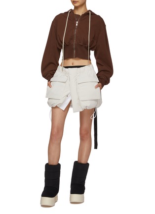 Figure View - Click To Enlarge - RICK OWENS DRKSHDW - Tatlin Cropped Cotton Hoodie