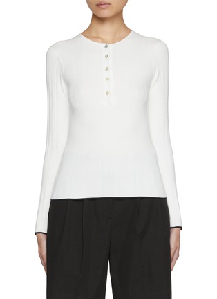 Main View - Click To Enlarge - VINCE - Tipped Edge Henley Top