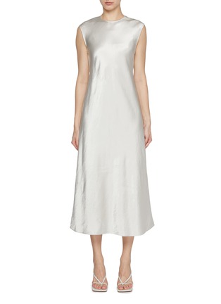 Main View - Click To Enlarge - VINCE - Satin Bias Cap-Sleeve Dress