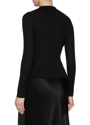 Back View - Click To Enlarge - VINCE - Snap V-Neck Polo Sweater