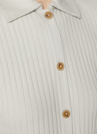  - VINCE - Ribbed Button Up Polo Top