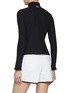 Back View - Click To Enlarge - SOUTHCAPE - Half-Zip Ruffle Collar Top