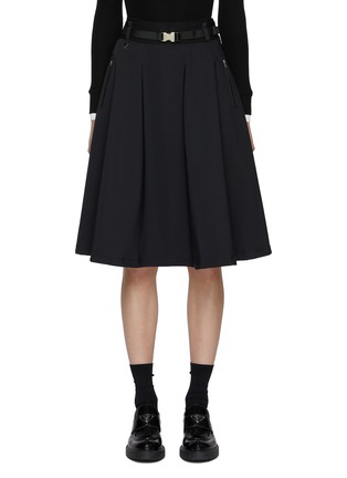 Main View - Click To Enlarge - SOUTHCAPE - Detachable Pouch Flared Midi Skirt