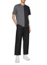 Figure View - Click To Enlarge - THOM BROWNE - Cropped Dark Wash Cotton Wide Leg Jeans