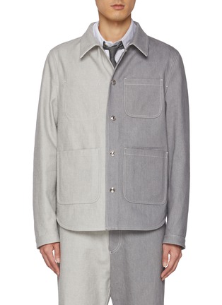 Main View - Click To Enlarge - THOM BROWNE  - Two-Toned Pocket Cotton Overshirt