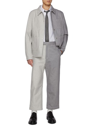 THOM BROWNE | Two-Toned Pocket Cotton Overshirt