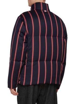 Back View - Click To Enlarge - THOM BROWNE - 4 Bar Reversible Wool Down Jacket