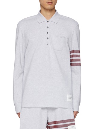 Main View - Click To Enlarge - THOM BROWNE  - Four Bar Cotton Polo Shirt