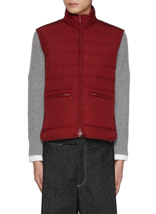 Main View - Click To Enlarge - THOM BROWNE - 4 Bar Panelled Down Puffer Vest