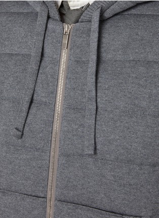  - THOM BROWNE - 4 Bar Zip Up Puffer Wool Hoodie