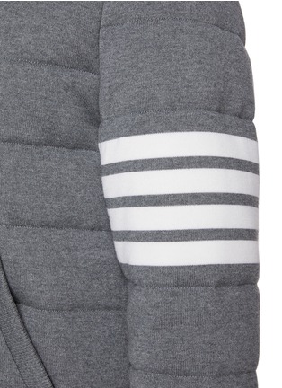  - THOM BROWNE - 4 Bar Zip Up Puffer Wool Hoodie