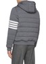 Back View - Click To Enlarge - THOM BROWNE - 4 Bar Zip Up Puffer Wool Hoodie