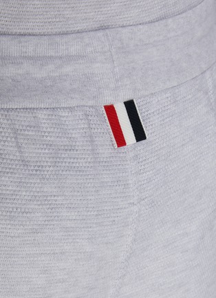  - THOM BROWNE  - Four Bar Cotton Sweat Shorts