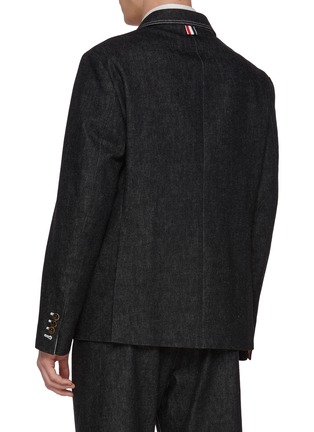 Back View - Click To Enlarge - THOM BROWNE - Unconstructed Dark Wash Denim Blazer