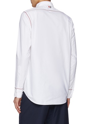 Back View - Click To Enlarge - THOM BROWNE  - RWB Framing Cotton Oxford Shirt