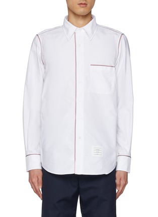 Main View - Click To Enlarge - THOM BROWNE  - RWB Framing Cotton Oxford Shirt