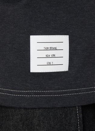  - THOM BROWNE  - Funmix Two-Toned Pocket Cotton T-Shirt